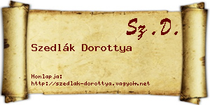 Szedlák Dorottya névjegykártya